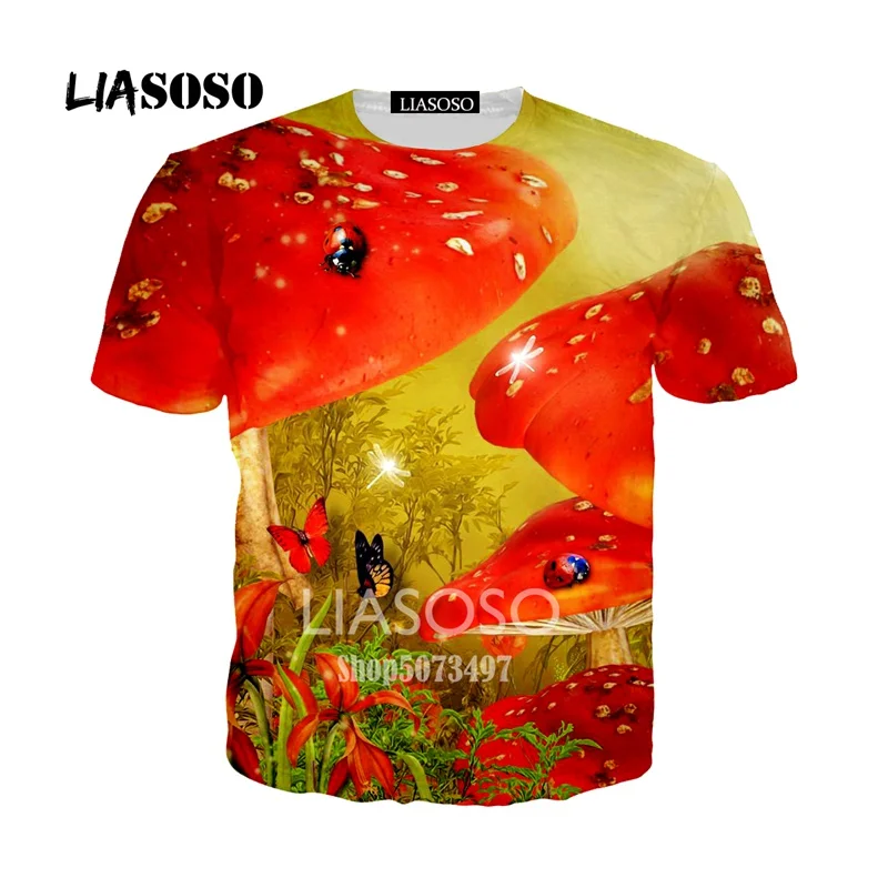 6 Liasoso футболка для мужчин и женщин homme Аниме толстовки с грибами модная футболка Забавные футболки уличная 3d принт хип-хоп футболка с круглым вырезом - Цвет: 6