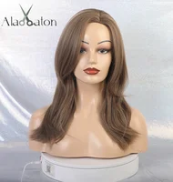 ALAN EATON синтетические парики для волос женские темно-коричневые естественные кудри длинные парики Термостойкое волокно высокой плотности