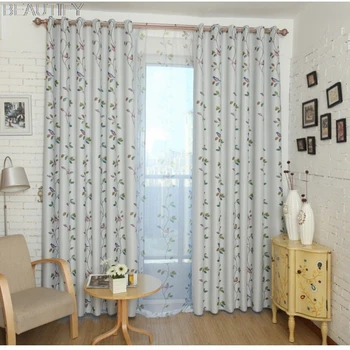 

Full Blackout Curtain Fabric Bird Curtain Living Room Bedroom Balcony Dormitory Fabric French Window 1 X Curtain Panel Cartoon