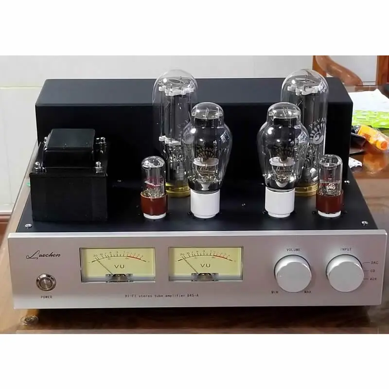 300B push 845 высокой мощности класса А ламповый усилитель, 300B-SE × 2845 × 2, 6SN7 × 2, выходная мощность 25 Вт × 2(RMS 8Ω), 18 Гц- 35 кГц