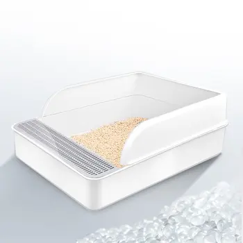 

2019 New Cat Litter Box Anti-Splash Semi-Enclosed Deodorant Pet Toilet Bedpan Cat Toilet Pan Sandbox with Shovel