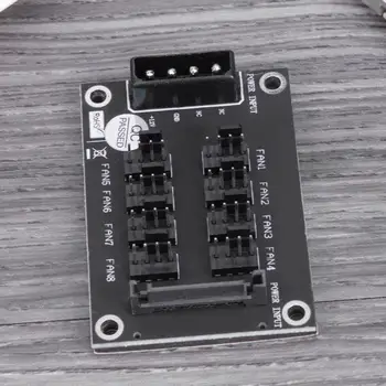 

4-Pin or SATA 15-Pin to 8 Way 4-Pin PC Chassis Cooling Fan Splitter Hub