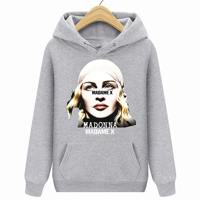 Серый Madonna Madame X Logo Hoodies Sweatshirts All Size S To 5Xl Catton - Цвет: Серый