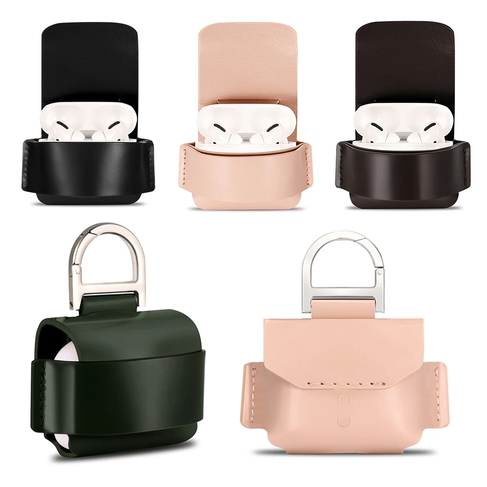 Case for Apple AirPods Pro 3 Bluetooth Earphone Genuine Leather Bag Soft Protective Charging Cover with D-shaped Buckle | Электроника