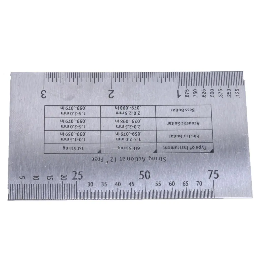 

Durable Acoustic Electric Guitar String Action Ruler Gauge Tool in/mm for Guitar Bass Mandolin Banjo Measuring Tools