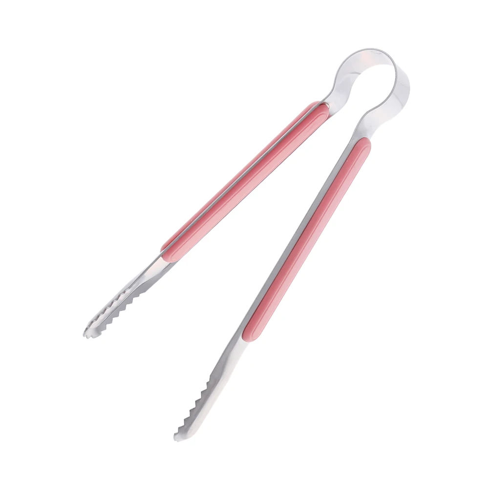 Pink Stainless Steel Kitchen Tongs Cooking Forceps BBQ Tongs Food Salad Bacon Steak Bread Clip Clamp Kitchen Tools Kitchenware - Цвет: Pink