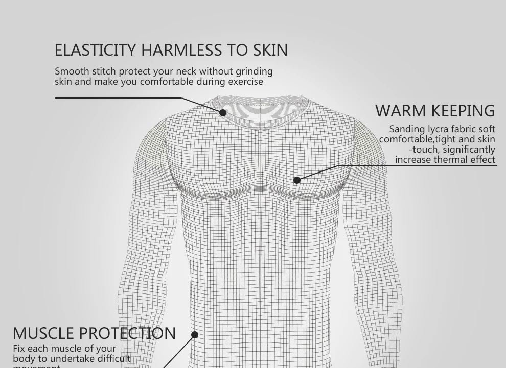 Motorcycle Men's Thermal Underwears sets Sport Quick drying Skiing Warm Base Layers Tight Long Tops& Pants Sportswear Underwear