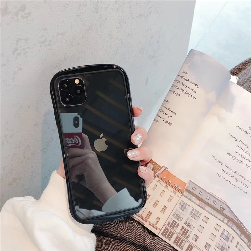 Парный однотонный чехол s Arc для iphone 11promax 6 7 8 Plus X чехол для телефона для iphone XR XS Max милый прозрачный чехол-накладка - Цвет: Прозрачный