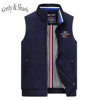 

Plus size 4XL Vests for men 2020 Autumn Thick Cotton Liner Sleeveless Jacket Men Kenty Shark Brand Fashion Men's Jackets