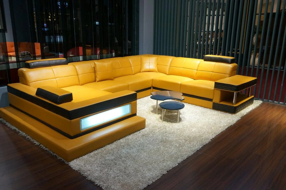 Modern Sectional Sofa With U Shape Corner Sofa Set For Living Room Couches Leather Sofa Living Room Sofas Aliexpress