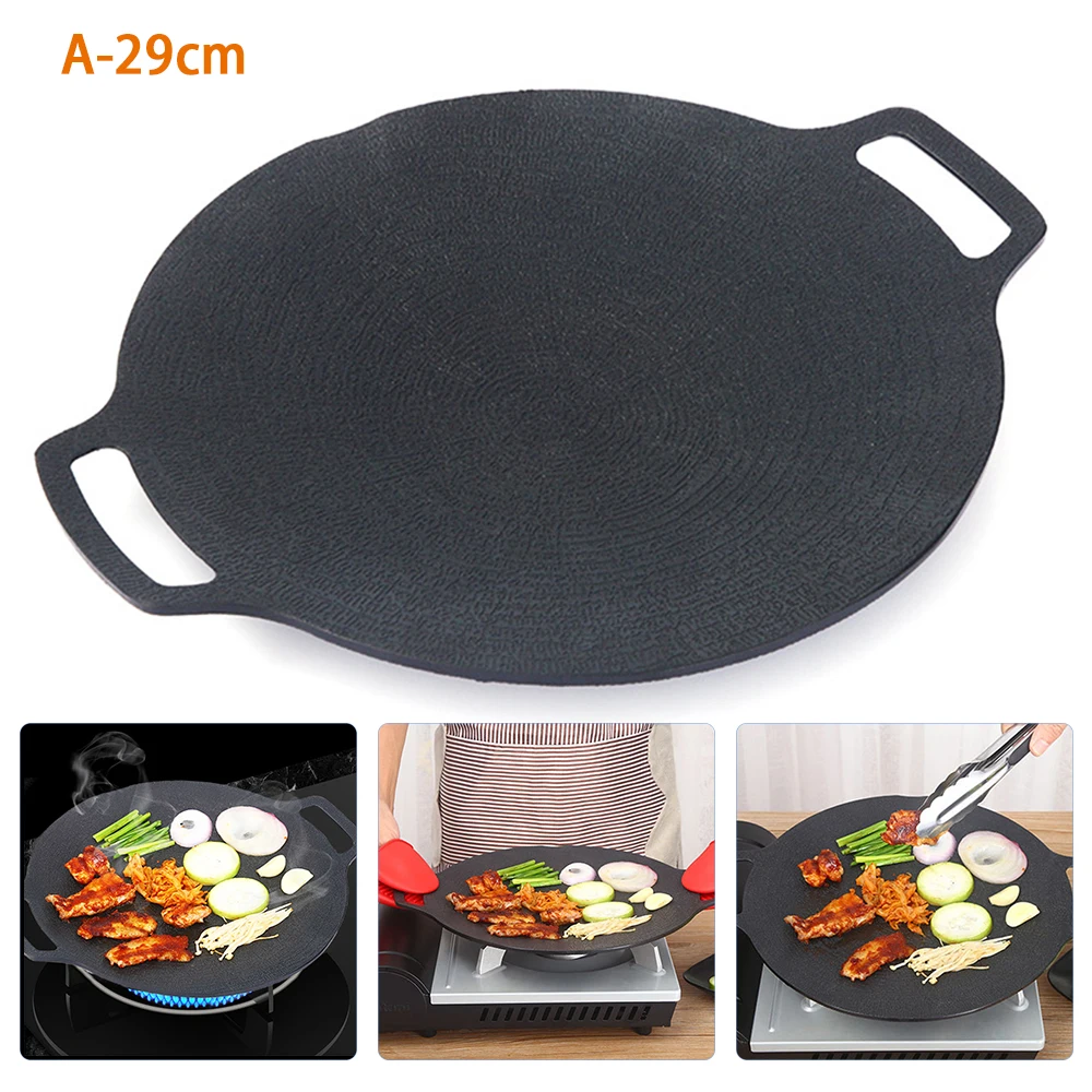 Gril Pan Cast Iron Thickened Round Baking Pan Double sided - Temu