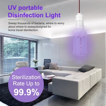 

E27 Portable Sterilize UV-C Light Germicidal UV Lamp Home Handheld Disinfection Corn Shape Light Bulb 220V