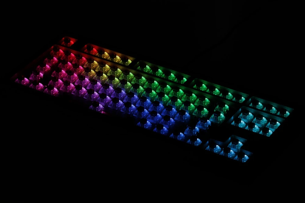  AOPO 87 80% Mechanical keyboard with wooden case custom light rgb type c usb with software programm