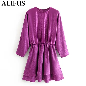 

Fashion Za Women's dress 2020 Solid Color Sashes Chic O Collar Long Sleeve Casual Slim Dresses Female Ladies Vestidos