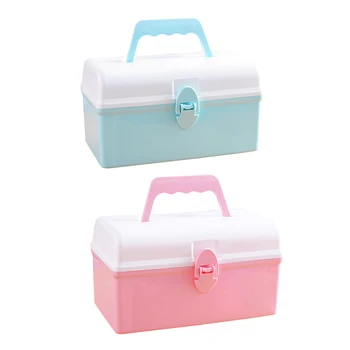 

2020 New Handle Storage Box Sealed Snap with Compartment Non-slip Bottom Stationery Desktop Organizer