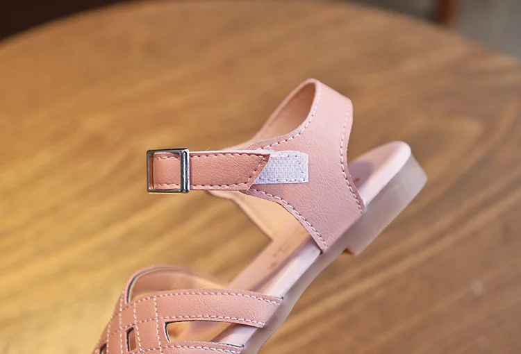 Летние сандалии для девочек детская обувь для малышей с милой принцессой мягкие детские пляжные сандалии в римском стиле черный, бежевый, коричневый, розовый