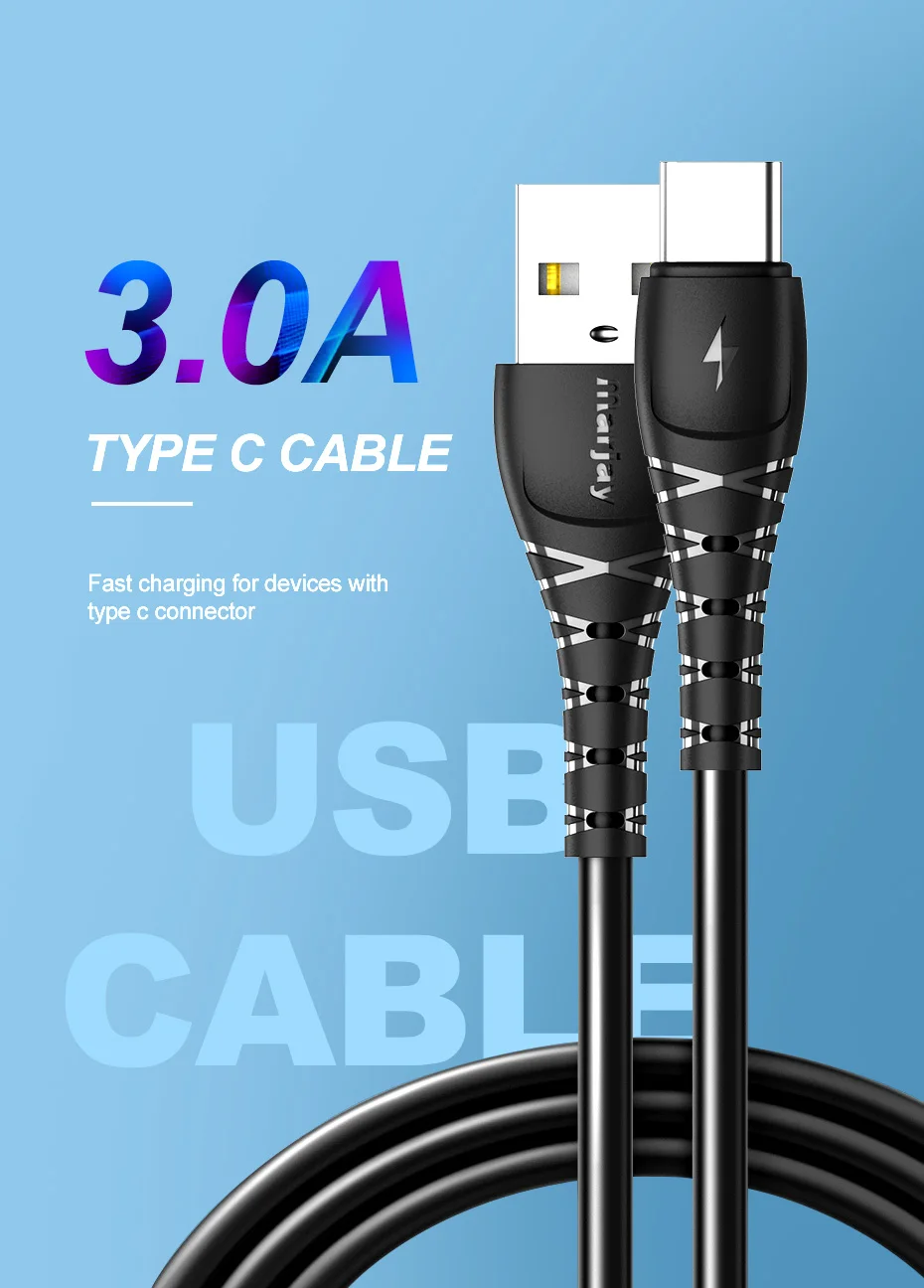 Usb c кабель для быстрой зарядки для samsung S9 type-c usbc usb type c кабель 3 м 2 м 3 А Быстрая зарядка для huawei P30 20 Xiaomi кабель usb c