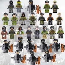 Одиночные военные фигурки полицейского спецназа полицейский щит немецкий солдат пистолет оружие Кирпичи Строительные блоки модель DIY игрушки для детей Подарки