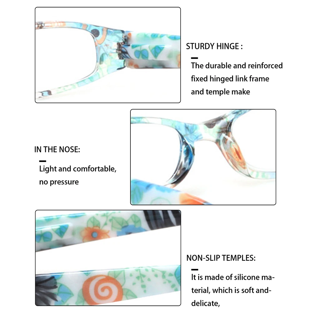 Reading Glasses Fashion Ladies Readers Spring Hinge with Pattern Print Eyeglasses for Women +1.0 +2.0 +3.0 +4.0 +5.0