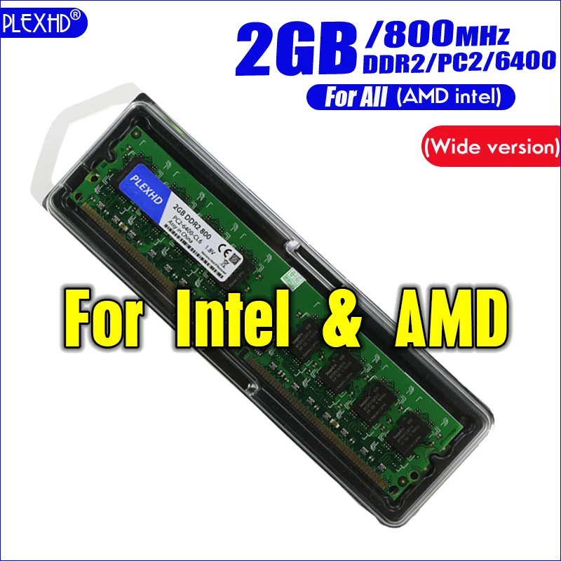 Memoria ram DDR3 de 4GB PC3, 2G, 8GB, DDR2, PC2-6400, 800MHz, para PC de escritorio, DIMM, PC2, 6400, para intel y amd, totalmente compatible