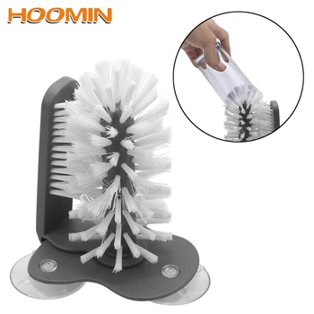

HOOMIN Rotating Cup Teacup Brush Glass Cleaning Household Goods With Wall Suction Removable PVC Kitchen Cleaning Tools