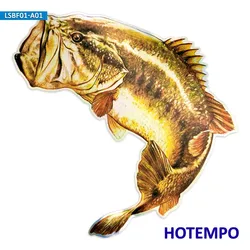 Autocollant étanche, Laser éblouissant à grande bouche dorée, perche de poisson de mer de grande taille, pour bateau de pêcheur, moto voiture, 20cm 
