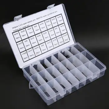 

240Pcs Elastic Cylindrical Pin Hollow Positioning Auxiliary Parts 1.5-5 Carbon Steel