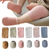 Baby Knee Pads Socks Set for Girls Boys Summer Solid Color Anti Slip Socks Kid Crawling Safety Floor Sock Leg Knee Protector