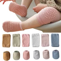 Baby Crawling Knee Pads Socks Set Spring Autumn Infant Floor Anti Slip Sock Knee Protector for Girl Boy Solid Color Toddler Item 1