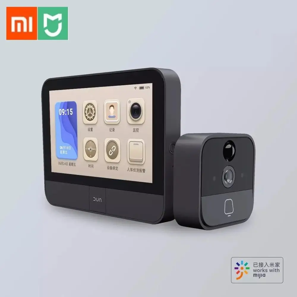 Xiaomi DUN Smart Cat's Eye работает с Mijia App ips сенсорный экран дистанционное управление