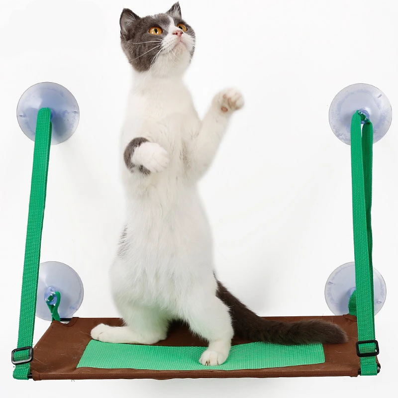 

Cat Bed Strong Cat Nest with Sucker Glass Windowsill Cat Hammock Breathable Mesh Mounted Universal Hanging Bed Cat House