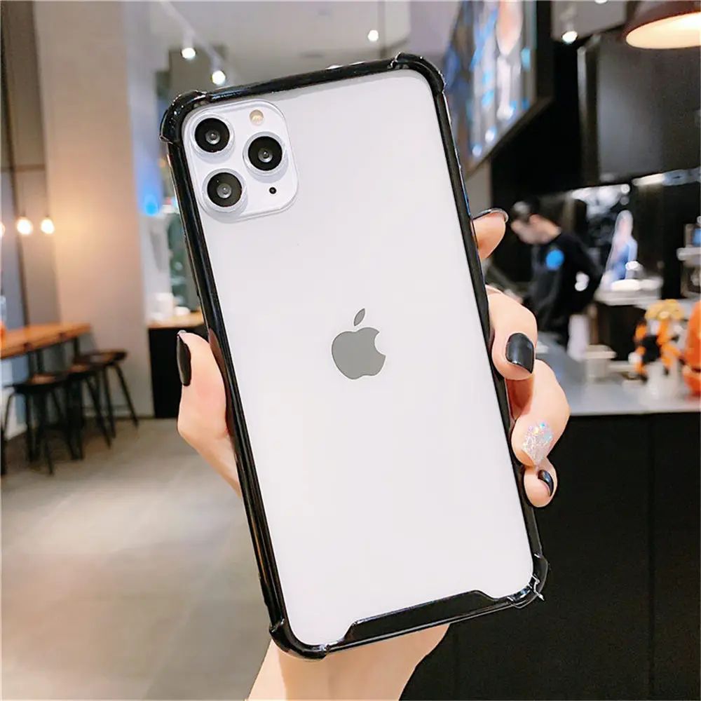 Lovebay прозрачный противоударный чехол для iPhone 11 Pro X XR XS Max 7 8 Plus, яркий однотонный чехол для телефона s, твердая акриловая задняя крышка