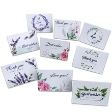 30 Uds mixto de dibujos animados fresco Rosa lavanda unicornio tarjetas de felicitación gracias bendición etiqueta para flor tarjeta de cumpleaños caja de regalo tarjeta