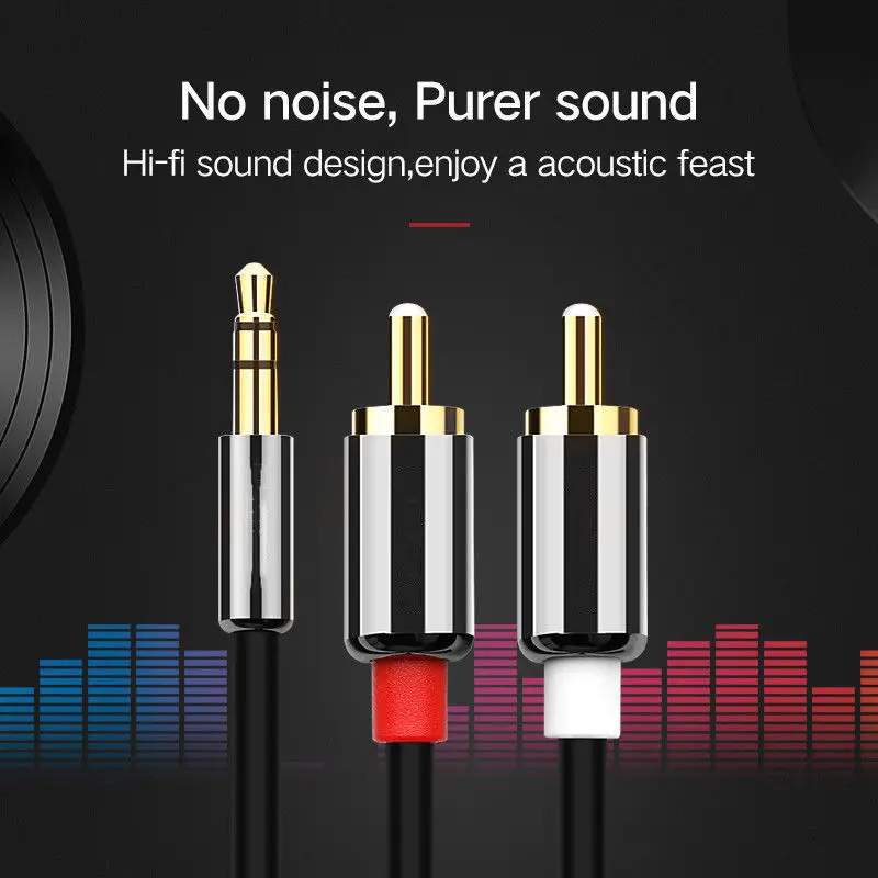 3 м HQ 5 мм мини стерео джек для 2 x RCA Twin Phono аудио Aux кабель свинцово Золотой PC TV