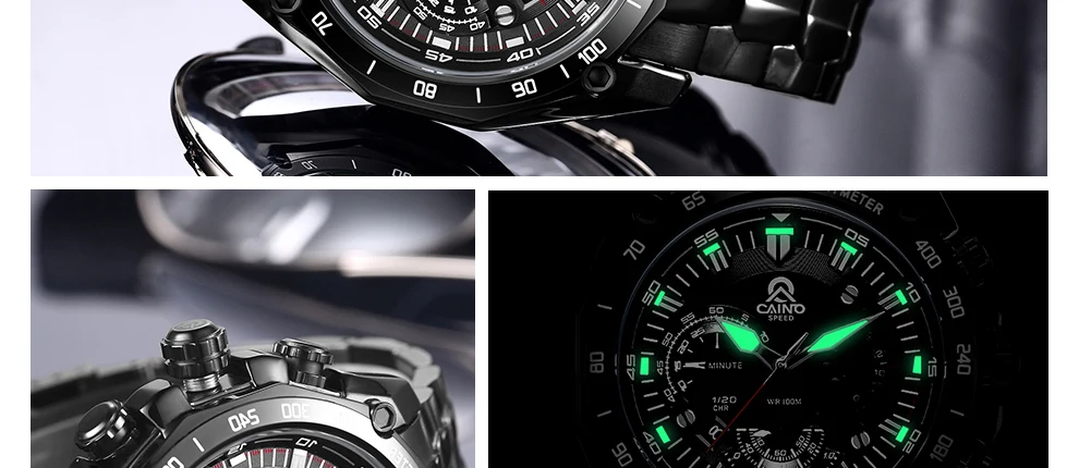 Мужские модные спортивные часы хронограф люксовый Топ бренд часы мужские водонепроницаемые полный стальной бизнес Дата кварцевые наручные часы