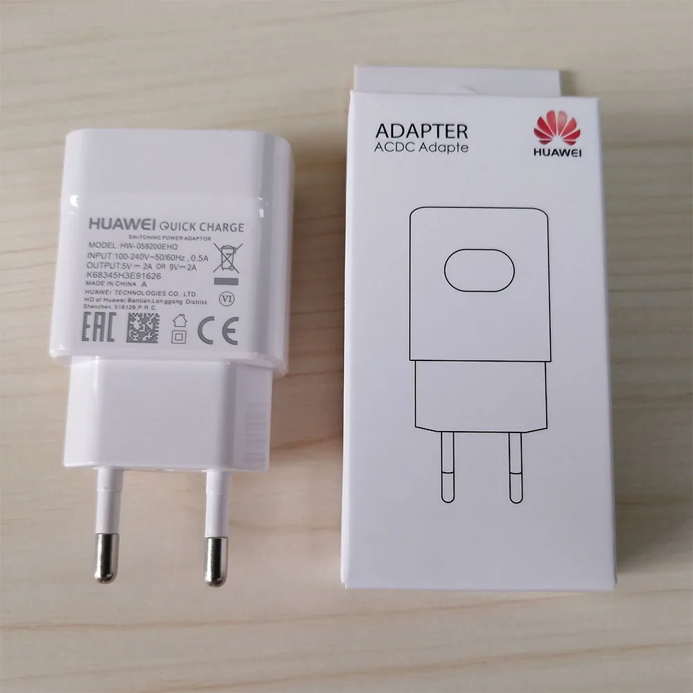 Original Huawei QC2.0 Fast Charger 9V 2A EU plug Usb 3.1 Type-C cable quick charge adapter for P30 lite P9 P10 P20 Nova 3 4 4e 65 watt charger