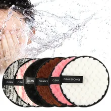 Многоразовая мягкая микрофибра для очистки лица, переносная Подушечка для ухода за кожей, 6 шт., круглая пудра