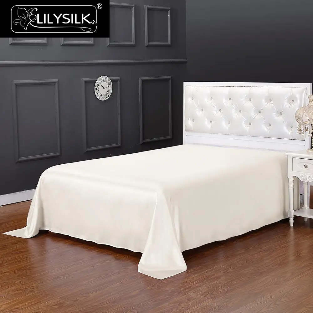 LilySilk Silk Flat Sheet Pure 100 Natural Mulberry 19 Momme Seamless Luxury King Queen Home Textile Free Shipping