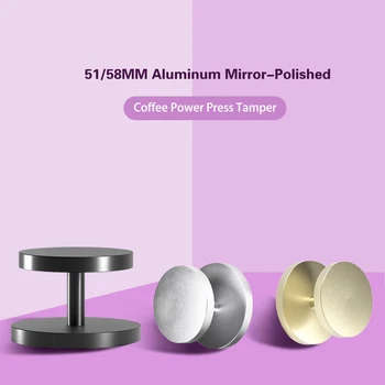 

51/58mm Double Flat Base Coffee Tamper Heave Aluminum Mirror-Polished Coffee Bean Power Press Barista Espresso Coffee Maker Tool