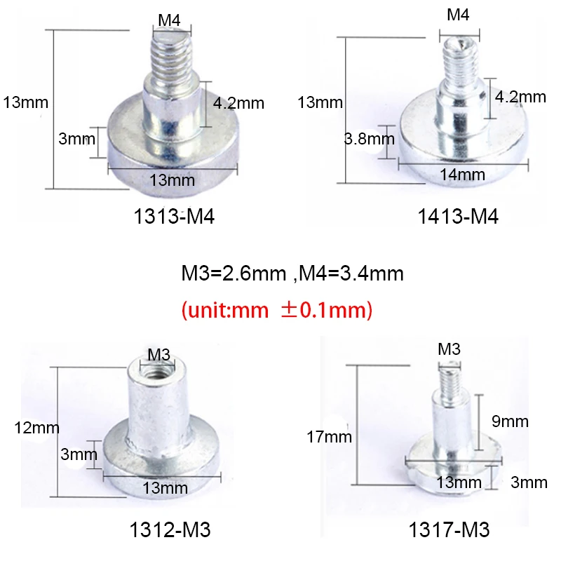 100pcs/bags M4-1313 LED Outdoor Display Powerful Magnet 、Magnet Screw for LED Display Modules