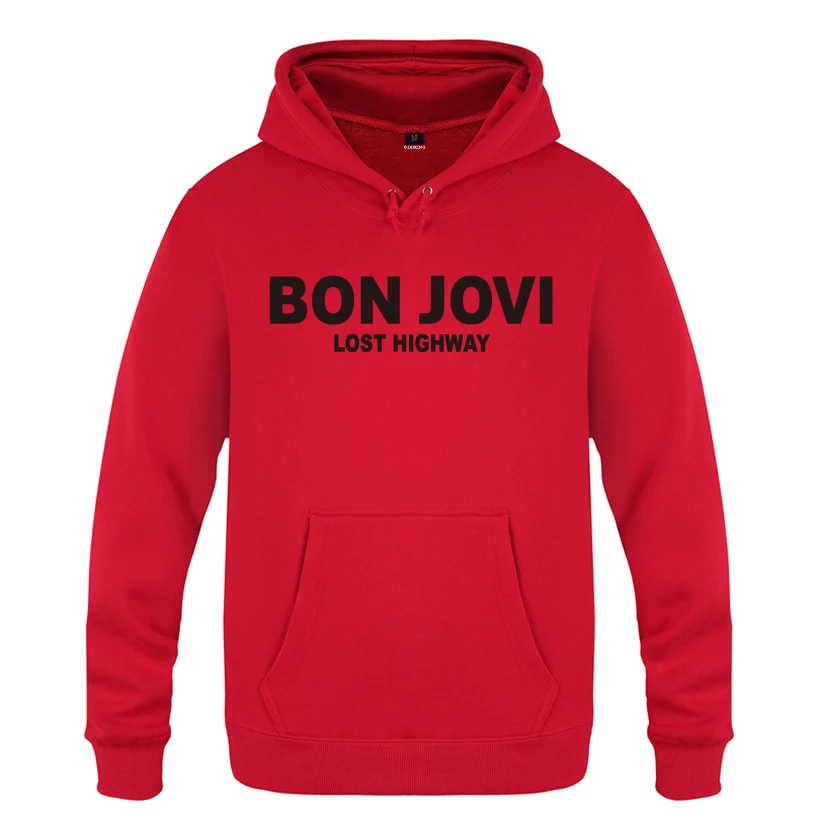 HOY HET Lost High Way Bon Jovi рок толстовки для любителей музыки мужские с капюшоном флисовый пуловер толстовки - Цвет: HOY HET