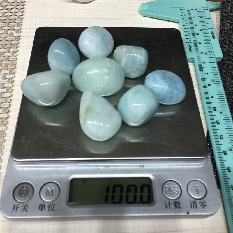 

Aquamarine Tumbled Stones Natural Gemstones Quartz Crystals Healing Reiki Home Decoration