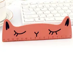 15 см свежий конфетный цвет милый кот деревянная линейка измерительная прямая Линейка Инструмент рекламный подарок канцелярские