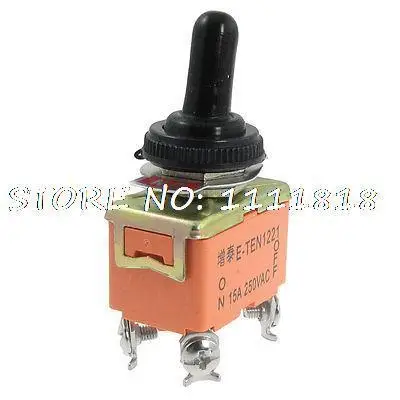 

15A/250VAC on-off 2 Position DPST 4 Terminals Toggle Switch w Waterproof Cap