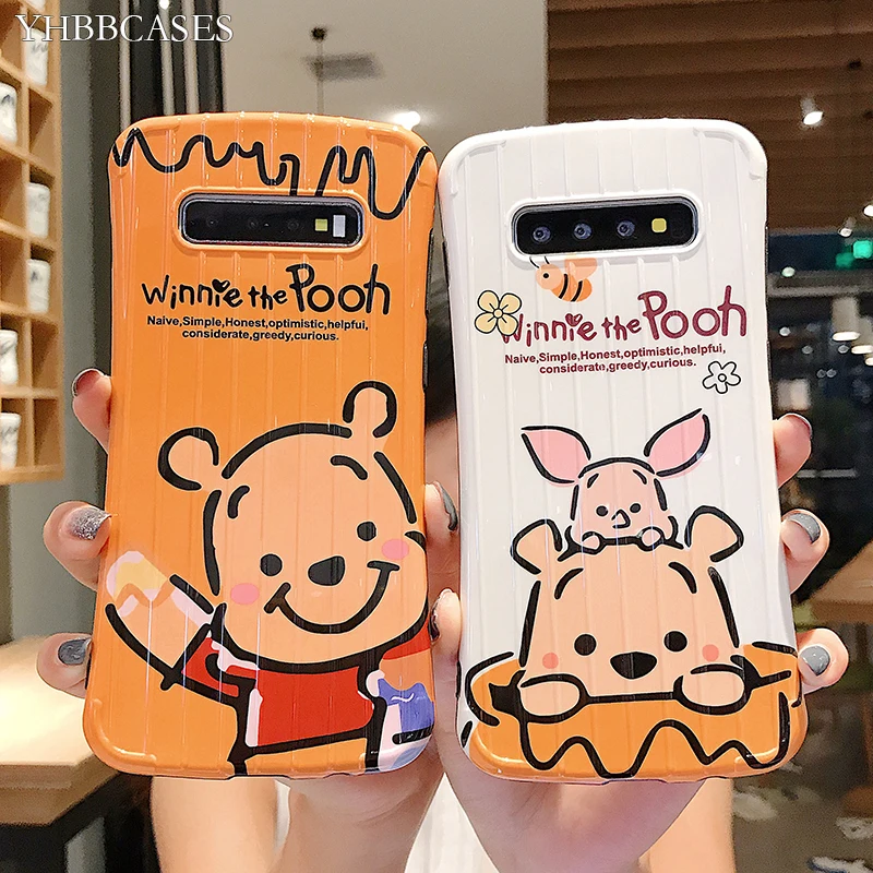 YHBBCASES для Samsung Note 10 8 9 мягкий чехол с мультяшным медведем Galaxy S10 Plus S8 S9 3D тонкие