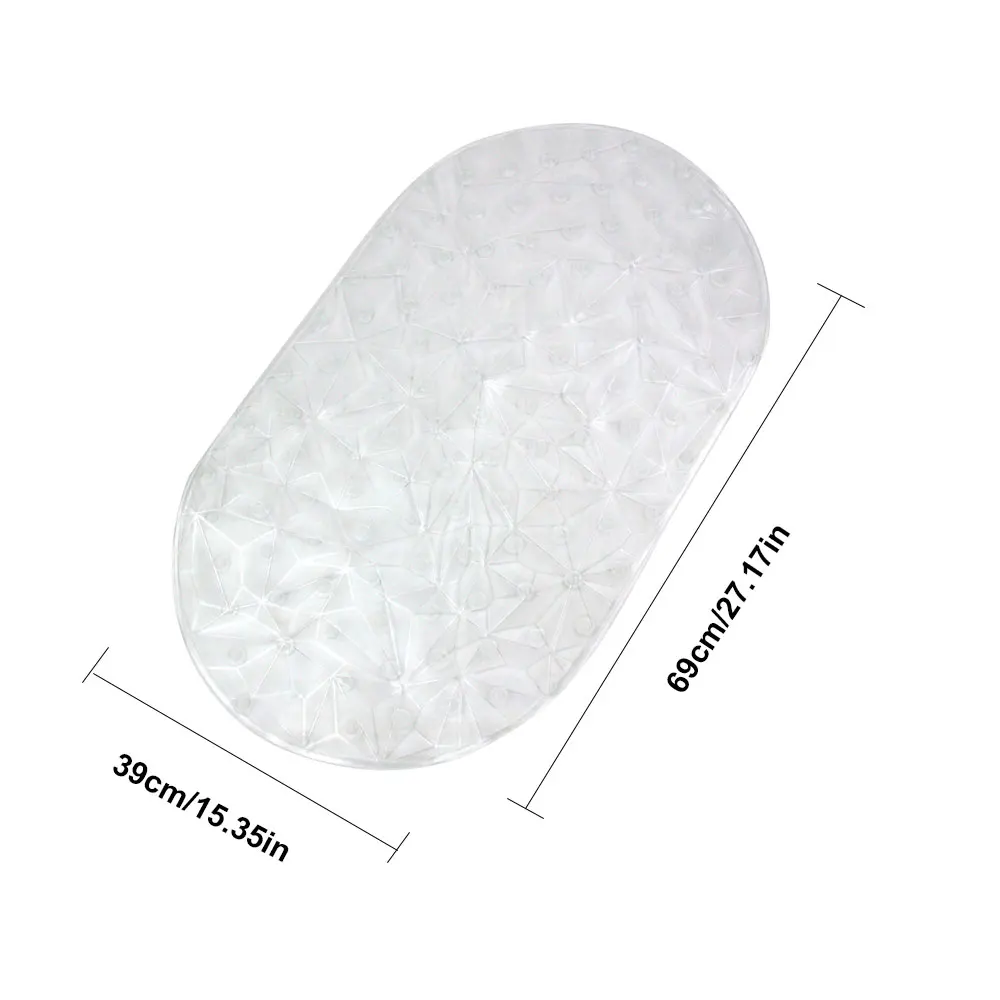 Hot 3D Transparent Bath Mat Anti-Slip Bathroom Floor Pad with Suction Cups Shower Safety Mats Feet Massage Anti-Bacteria M | Дом и сад