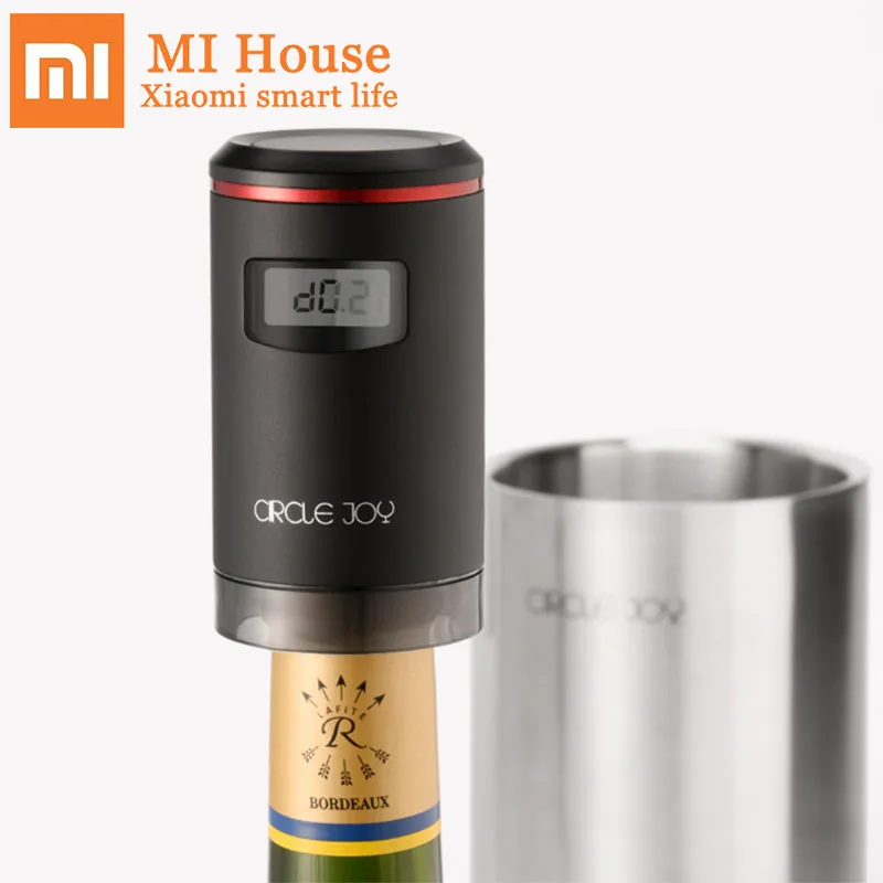 

Xiaomi Mijia Circle Joy Automatic Vacuum Wine Preservation Stopper Red Wine Fresh Keeper USB Charging With LED Display