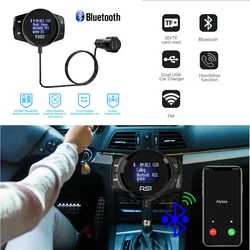 Kit de coche inalámbrico con Bluetooth, USB, LCD, SD, transmisor FM, reproductor MP3, imán, manos libres