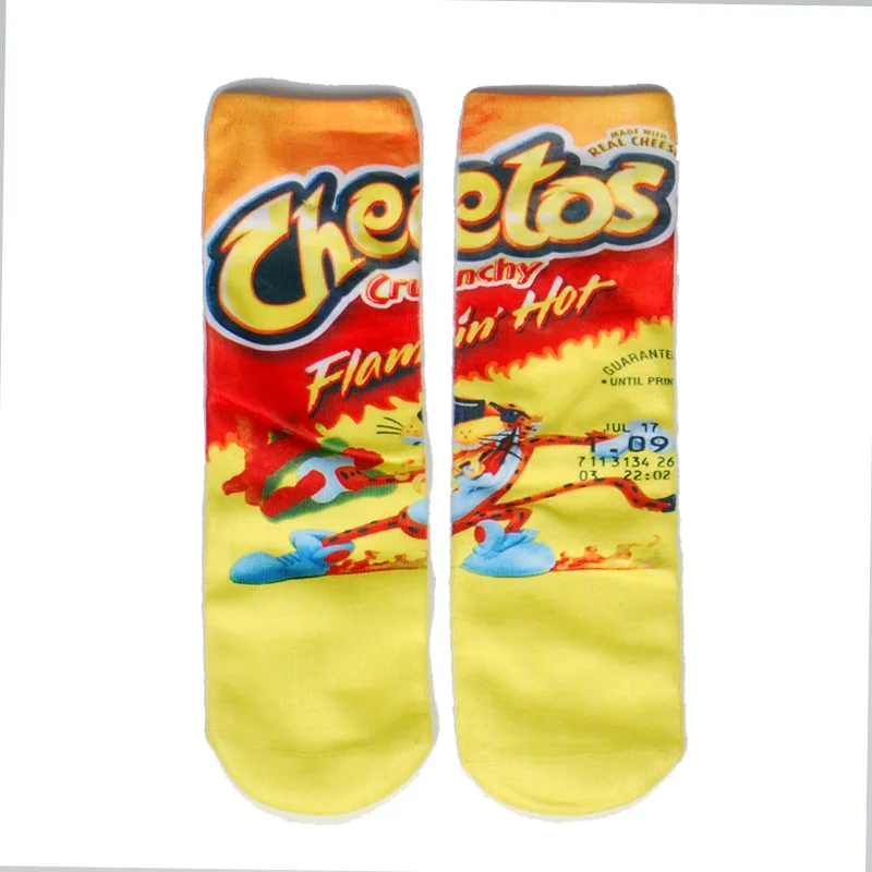 Cheetos Милые женские носки с объемным принтом, 24 цвета, модные забавные короткие женские носки в стиле Харадзюку, носки в стиле хип-хоп - Цвет: Cheetos