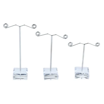 

3 Pcs Jewelry Display Shelf Props Stand for Counter Display Jewelry Holder Storage Showcase Clear//Black